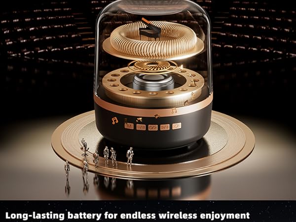 led lights long battery life rechargeable tws pairing bluetooth 5.3 aux input dustproof fm radio