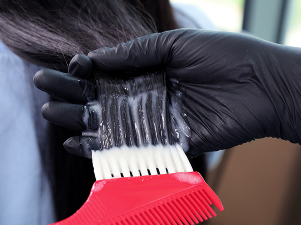 black latex gloves