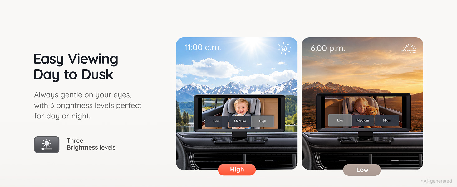 Dual Car Camera Baby Monitor for 2 Kids Baby Car Mirror Rear Facing