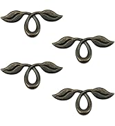 MOROBOR 4 Pack 4" Vintage Style Leafy Drawer Pull, Bronze Dresser Handles Leaf Dresser Pulls Cabi...