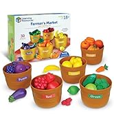 Learning Resources Farmer's Market Color Sorting Set - Play Food for Kids, Toddler Stacking Toys,...