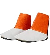 QeeLink Leather Welding Spats - Heat and Abrasion Resistant Welding Boot Covers - Shoes Protector...