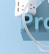 DEPOW 2 Prong Power Strip, 2 to 3 Prong Outlet Adapter with 8 AC & 4 USB Ports (2 USB C), 5FT Ext...