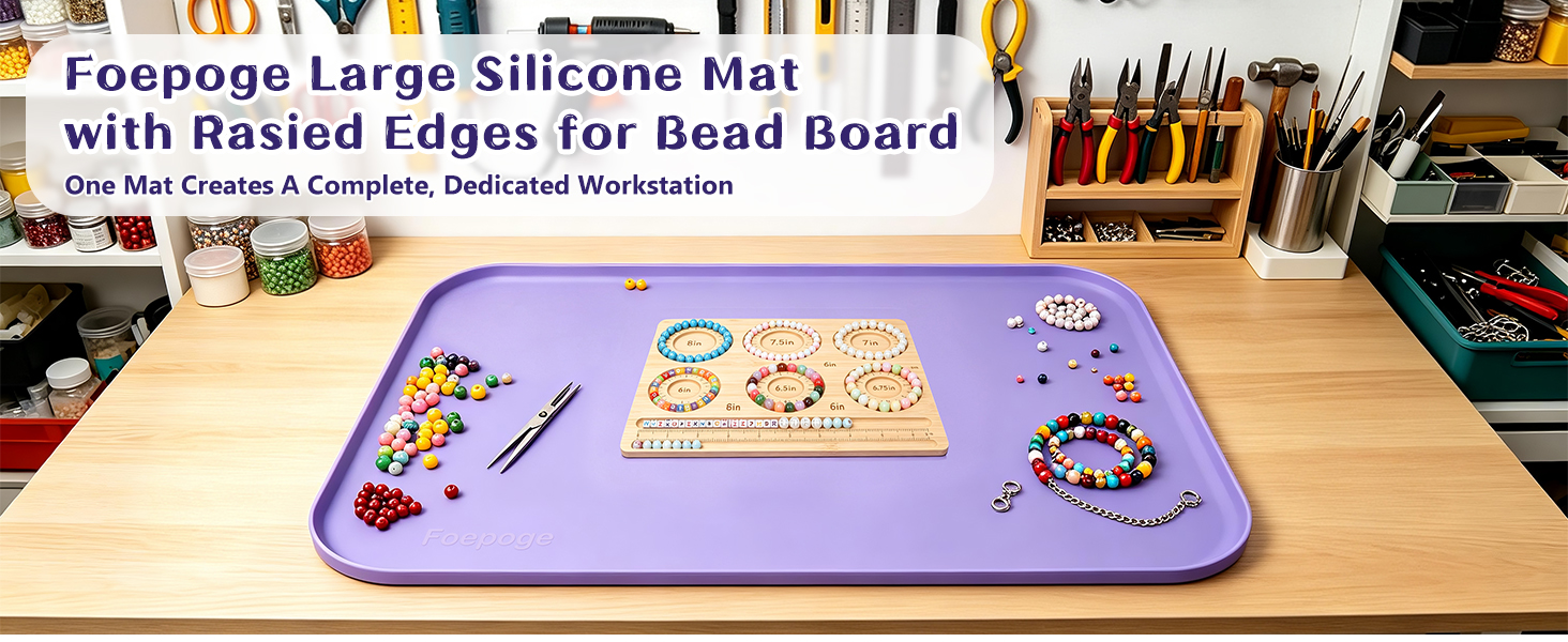 Silicone Mat with Edge for Bead Board 28" x 20"