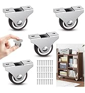 SKMYL 1.25 Inch Small Fixed Caster Wheels, Low Profile Caster Wheels, Mini Fixed Caster Wheel wit...