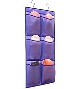 ANIZER Over The Narrow Door Shoe Organizer Hanging 6 Large Fabric Pockets Back Door Shoe Holder f...