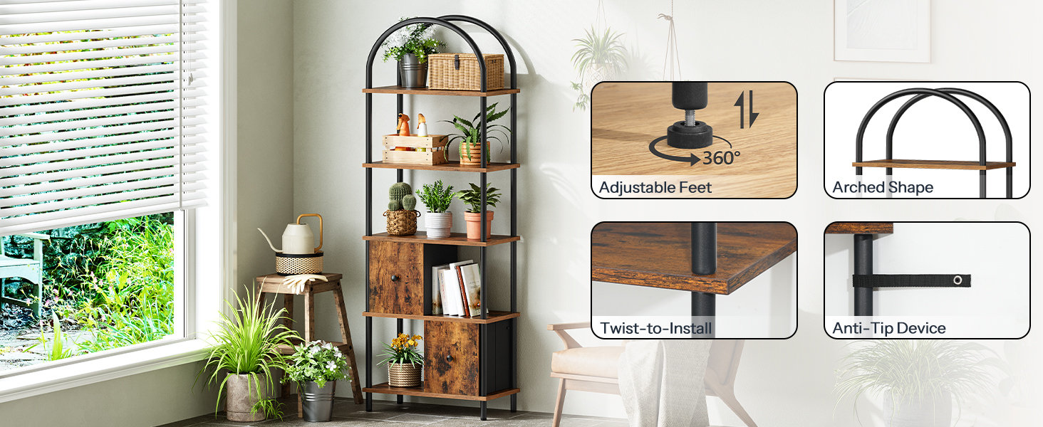 arched bookcase tall standing bookshelf arched 5 Tier Bookshelf 5 Tier Arched Bookcase