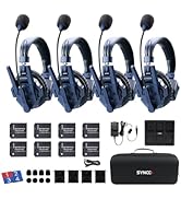 SYNCO XTALK Master 4 Users Wireless Intercom Headset System, 500m/1640ft Range ENC 2.0 Noise Redu...