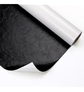 CRE8TIVE Thick Faux Leather Wallpaper Black Wallpaper Peel and Stick Textured Black Contact Paper...