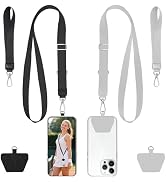 takyu Phone Lanyard, 2 Pack Crossbody Anti-Drop Neck and Wrist Strap with 2 Pcs Tether Patches, S...