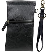 Soft Sunglass Pouch - Extra Large Eyeglasses Holder squeeze top - Glasses Holder Sleeve w/Wristle...