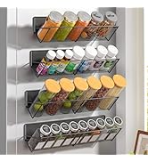 Magnetic Spice Rack for Refrigerator, 4 Pack 100% Metal Strong Magnet Fridge Shelves, 14-16.5 inc...