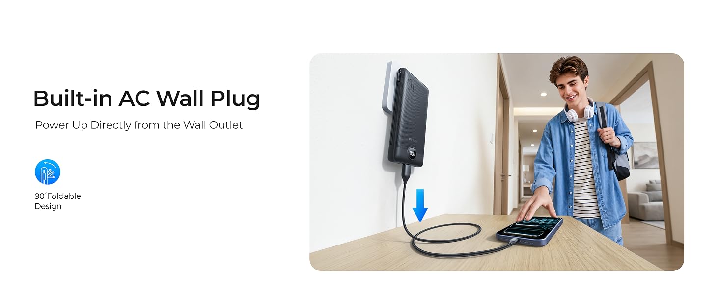 portable charger with built in cable