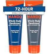 Mando Whole Body Deodorant For Men - Invisible Cream - 72 Hour Odor Control - Aluminum Free, Baki...