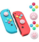 Switch Button Caps, Paw Print Thumb Grip Caps for Nintendo Switch, Pink Switch Thumb Grips - Pink...