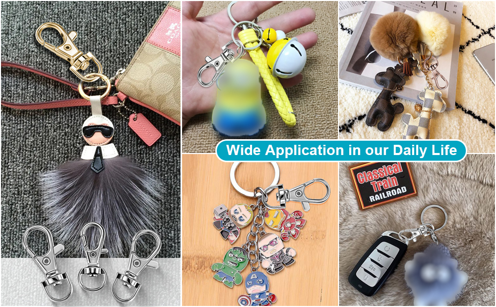 Swivel Key Chain Ring Clips Hooks Clasps Lobster Clips for Craft DIY Resin Bag purse Project