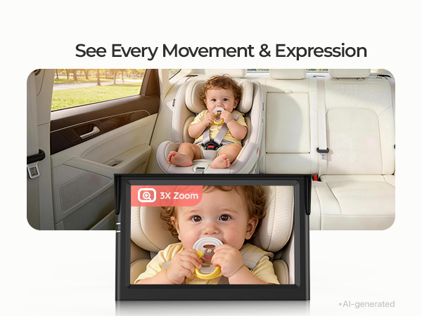 Baby car camera 1080P HD real time rear seat monitoring for safer driving