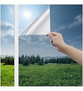 Haton Window Privacy Film One Way Window Tint for Home, Sun UV Blocking Heat Control Reflective M...