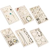 Dntorx Stackable Jewelry Organizer Trays, 6 Set of Velvet Jewelry Drawer Insert Sets Organizer Tr...