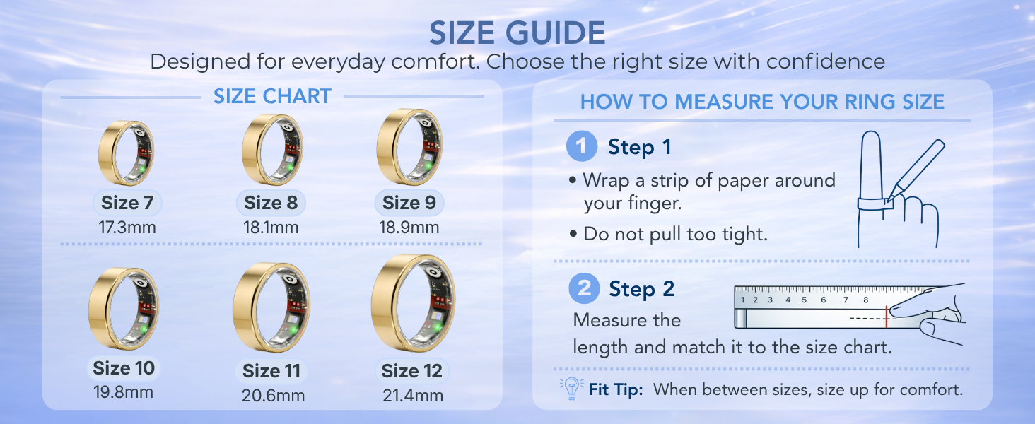 Smart ring designed for everyday wear, tracking sleep, activity, and overall wellness.