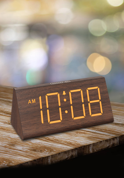 wooden alarm clock