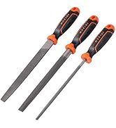 KSEIBI 311485 High Carbon Steel Metal File W Rubber Soft Handle Quality 3Pcs Steel File Set