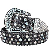 GARGOYLE BELLS Women Rhinestone Western Belt for Jeans Bling Studded Leather Cowgirl Cowboy Belts...