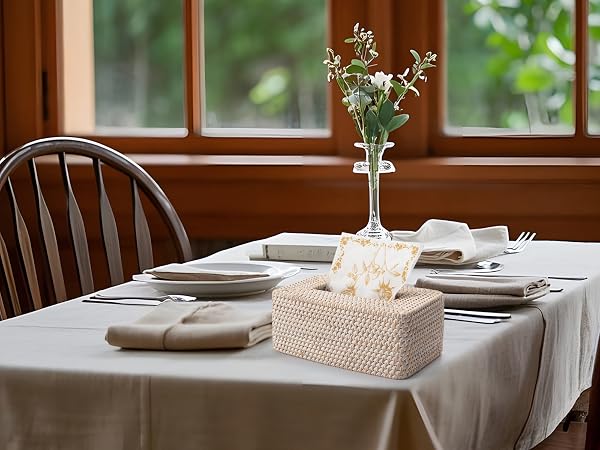 rattan tissue box cover