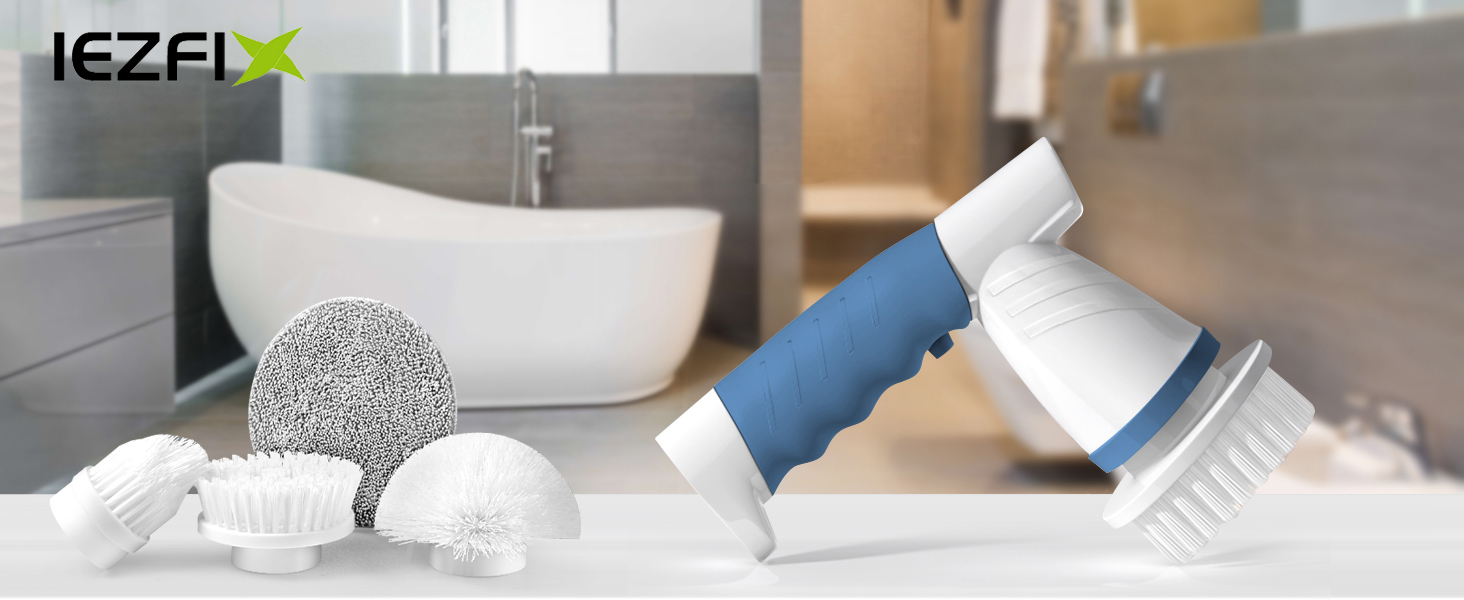 iezfix portable electric spin scrubber for bathroom X01 Blue