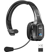 TECKNET Trucker Bluetooth Headset with Microphone Noise Canceling Wireless On Ear Headphones, 55H...