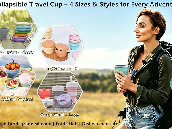 Collapsible Travel Cup for Camping, Travel & Daily Use