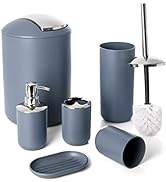Moss & Stone 6 pcs Bathroom Accessories Set, Bathroom Decor Sets Includes Soap Dispenser, Toothbr...