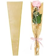 PABCK 50 Pcs Flower Bouquet Wrapping Paper Bags Brown Kraft Paper Floral Wrapping Sleeves for Val...