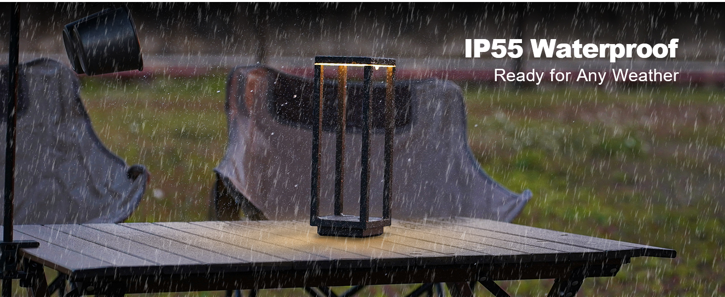 IPX5 ?Water Resistant? Outdoor Table Lamp