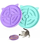 MateeyLife Slow Feeder Cat Bowl, 2 Pcs Cat Puzzle Feeder, Non-Slip Silicone Cat Dish, Prevent Ove...