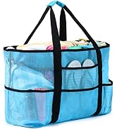 oscaurt Mesh Beach Bag Extra Large Waterproof Sandproof Beach Tote Pool Swim Bag Travel Vacation ...
