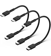 Short USB C to USB C Cable 1FT, 3-Pack USBC to USBC Cable Fast Charging C to C Charger Cord Type ...
