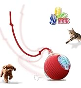 USB Rechargeable Smart Cat Toy Ball, 360° Rotation Automatic Moving Chase Toy, Obstacle Avoidance...