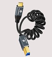 Thzzhnno Coiled USB B to USB C Cable