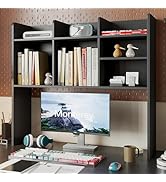 ChooChoo Desktop Bookshelf, Wood Desk Hutch Organizer with 7 Shelves for Computer Desk, Desktop S...