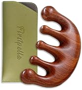 FIRSTPELLA Wooden Scalp Massage Comb Set - Head Scalp Comb,Natural Green Sandalwood Hair Combs,Wo...