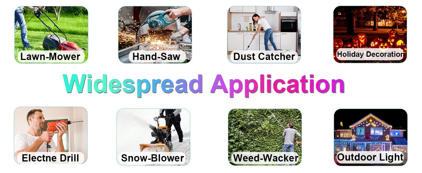 15FT Black Outdoor Extension Cord - SJTW 16AWG Weatherproof Grounded 3Prong Extension Cord