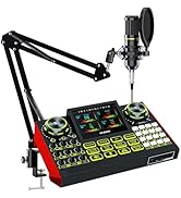 G9 Podcast Equipment Bundle with 3.5mm Condenser Microphone for Pc/Phone Live Streaming Singing G...