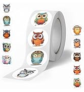 YEWROXY 500PCS Cute Owl Cartoon Stickers, 0.9 Inch Owl Craft Sticker Roll, Reward Stickers for Sc...