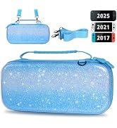 TIKOdirect Glitter Carrying Case for Switch 2/ Switch 1/ OLED, Blue | Portable Hard Shell Shockpr...