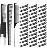 Double Prong Curl Clips, IKOCO 50 Pcs Pins Curls Setting Section Hair Clips Metal for DIY with 3P...