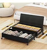 Fokyfok 2 Pack Under the Bed Storage Containers,36 inch Long Underbed Storage with Wheels,7.3 inc...