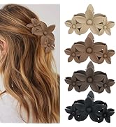ANBALA 4PCS Large Claw Clips - Non-Slip Matte Strong Hold Cute Flower Claw Clips for Thick Hair