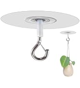 GOUDOGEDC ?Adhesive Ceiling Hooks with Safety Clasp, Stick-On Wall Hooks for Plants, Wind Chimes,...