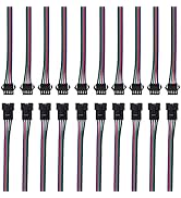 BTF-LIGHTING 10 Pairs 4pin SM JST 15cm Cable Female/Male connectors for Led Strip RGB 5050 3528 W...